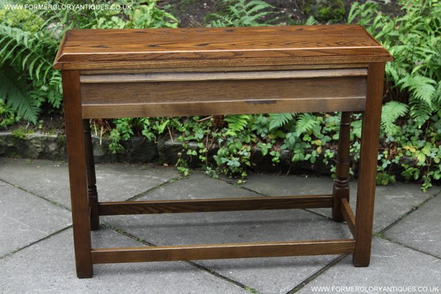 Image 20 of OLD CHARM LIGHT OAK OCCASIONAL COFFEE HALL SERVING TABLE