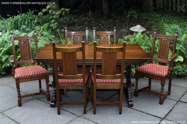 Image 4 of OLD CHARM LIGHT OAK KITCHEN DINING TABLE SIX DINING CHAIRS.