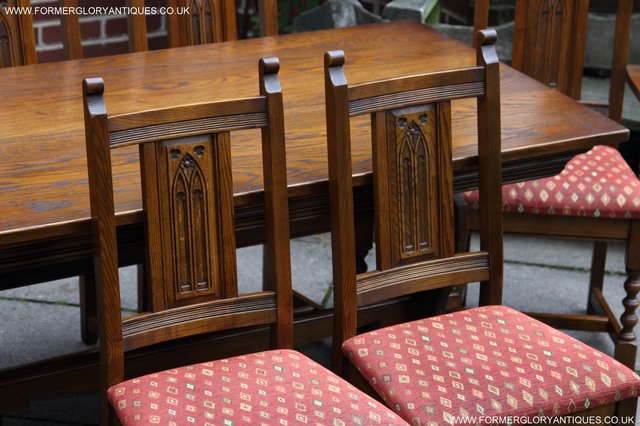 Image 18 of OLD CHARM LIGHT OAK KITCHEN DINING TABLE SIX DINING CHAIRS.