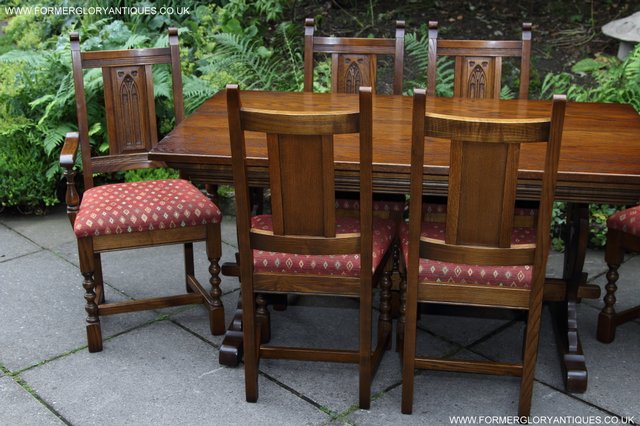 Image 36 of OLD CHARM LIGHT OAK KITCHEN DINING TABLE SIX DINING CHAIRS.