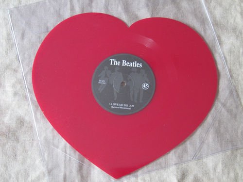 Preview of the first image of The Beatles: Love Me Do  Red Heart Shaped Vinyl ..