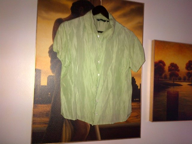 Image 3 of Boden silk  green shirt top blouse  size 10 with ruffles