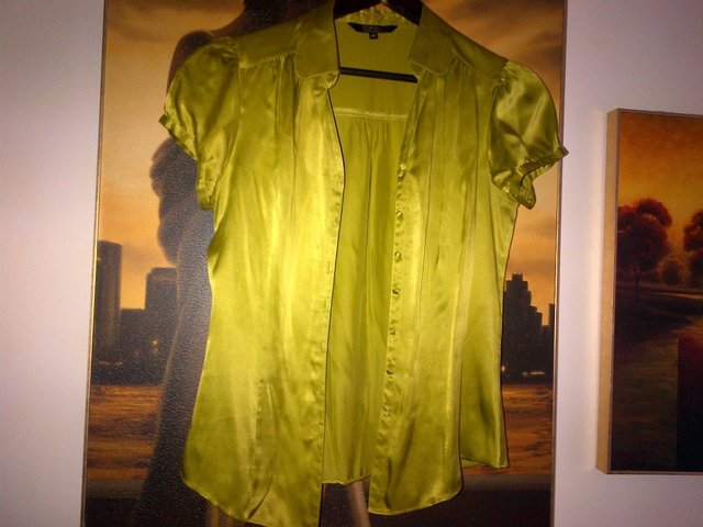 Image 2 of Star by Julien Macdonald silk green shirt blouse size 10