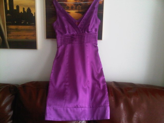 Preview of the first image of Monsoon purple dress shift bodycon lined size 10.