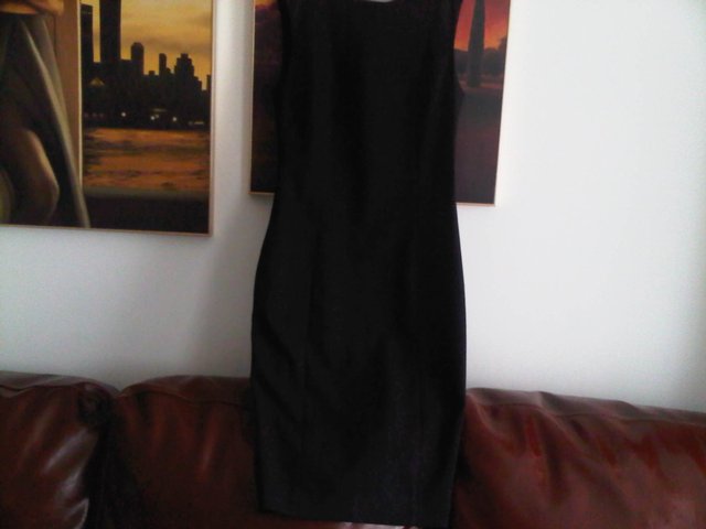 Image 2 of Zara black business casual office shift bodycon dress size S