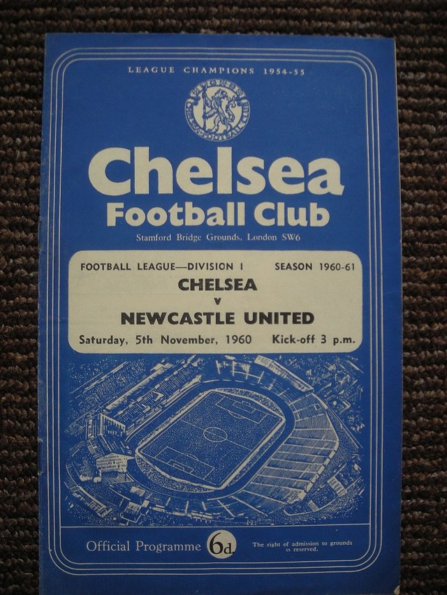 Preview of the first image of Football Programme Chelsea v Newcastle United 1960.