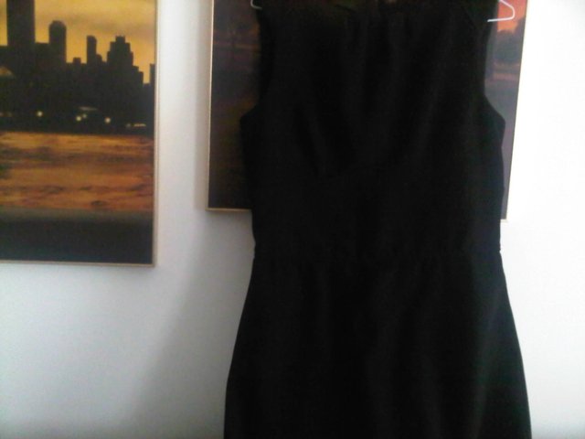 Image 3 of Zara black shift bodycon dress not lined size L