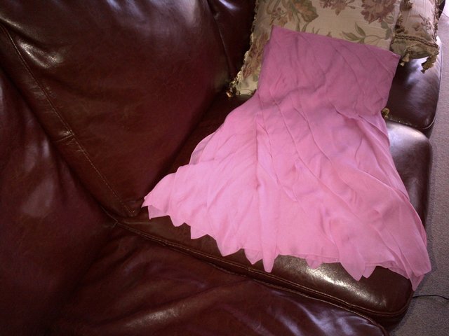 Image 3 of Cacharel pink silk skirt size 8-10 lined in silk frilled