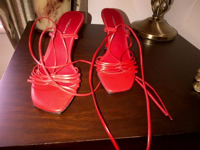 Image 3 of Bankiza red strappy sandals  leather  size 34