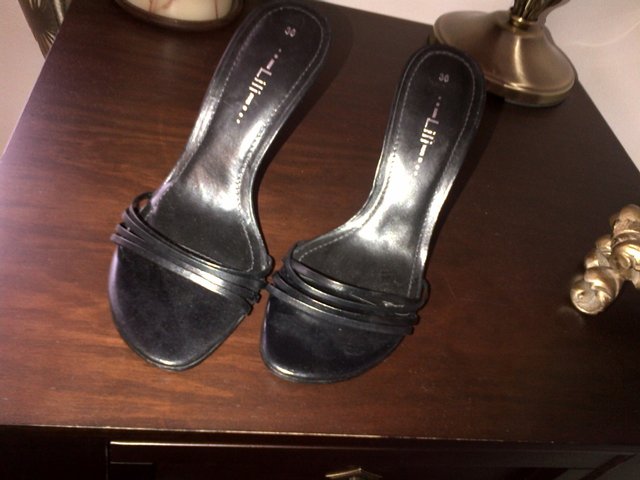 Image 3 of Lili black leather sandals shoes  mule size 36