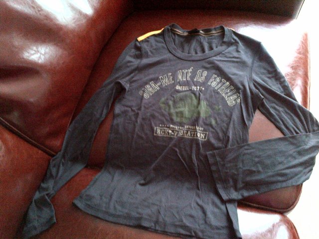 Image 2 of Diesel Black 100% cotton top blouse vest UK size M