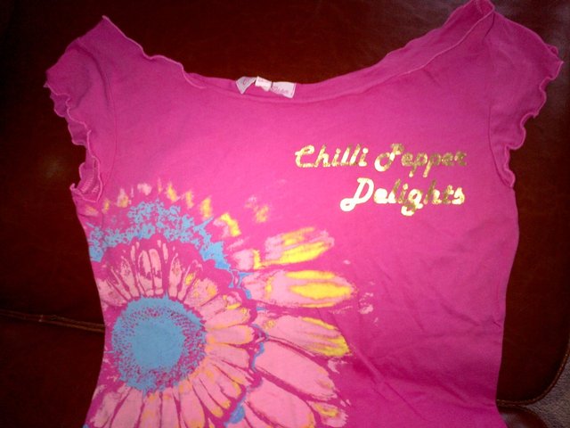 Image 3 of Chilli pepper pink t-shirt top blouse  UK size 10