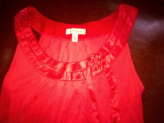 Image 3 of Ted Baker red top blouse vest UK size 1 but UK 8-10