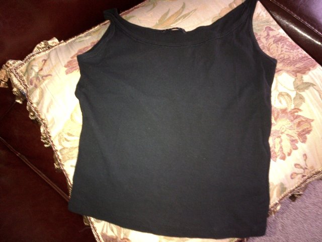 Image 3 of Sisley black top vest UK size S, 100% cotton