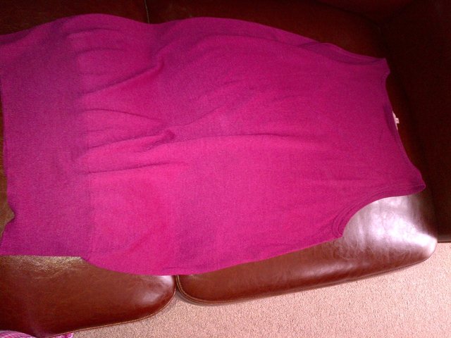 Image 3 of Ted Baker purple cerise silk top blouse vest size 3 or 10-12