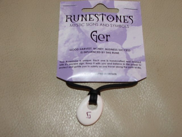 Preview of the first image of Bootlace Runestone Necklace Ger Symbol.