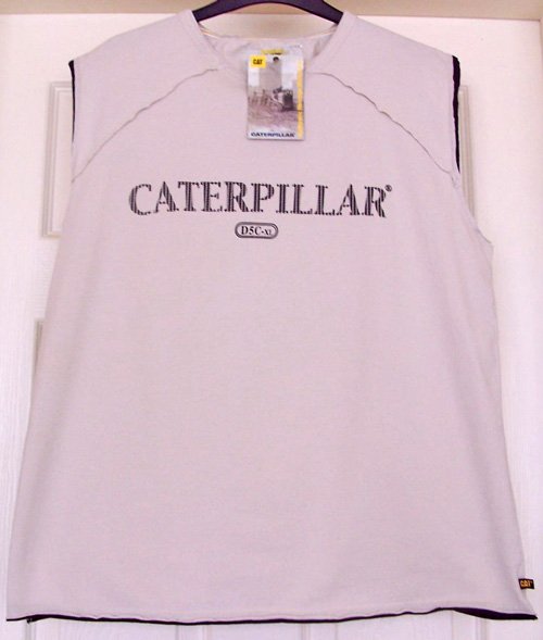 Preview of the first image of BNWT CATERPILLAR SLEEVELESS T SHIRT - SZ L B8.