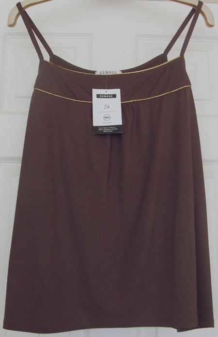 Preview of the first image of BNWT LADIES BROWN TOP BY GEORGE - SZ 24.