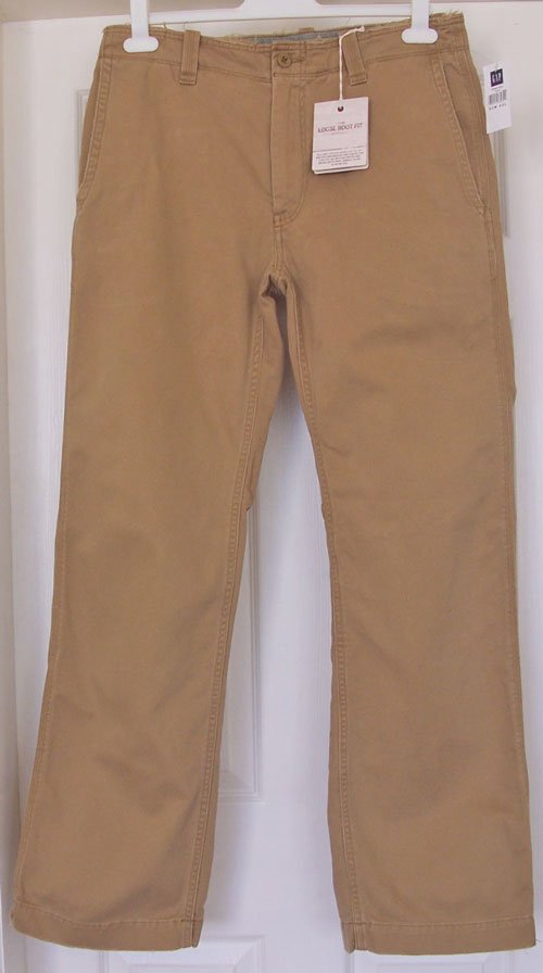 Preview of the first image of BNWT LOOSE BOOT FIT GAPKHAKI TROUSERS - 32W/32L.