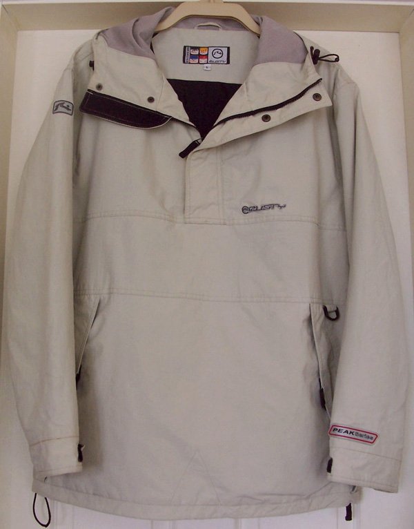 Preview of the first image of MEN'S PULL ON HOODED SNOW JACKET BY RUSTY - SZ L   B17.