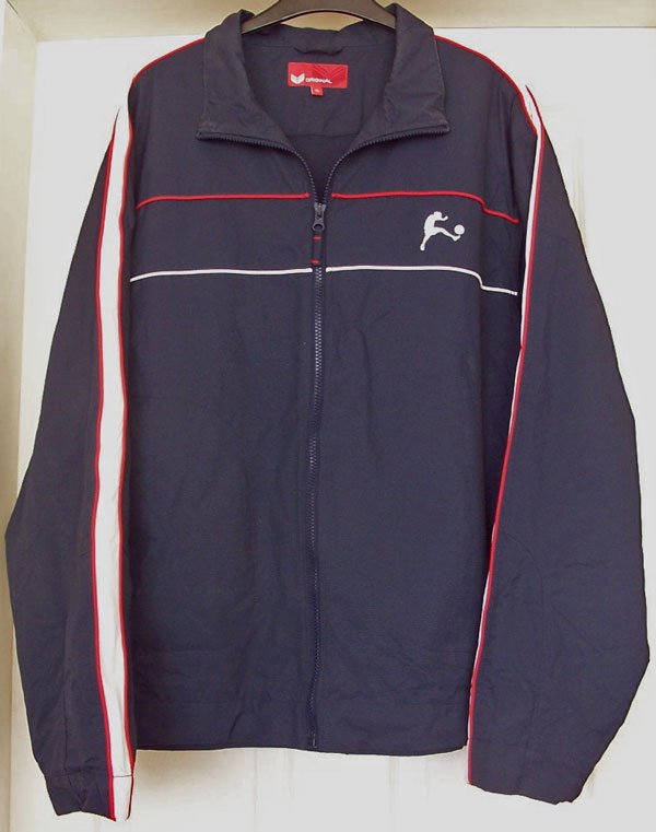 Preview of the first image of MENS NAVY & RED NYLON LIGHTWEIGHT JACKET - SZ XL B6.