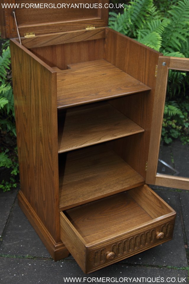 Image 19 of ERCOL GOLDEN DAWN HI FI MUSIC DVD CD CABINET STAND TABLE
