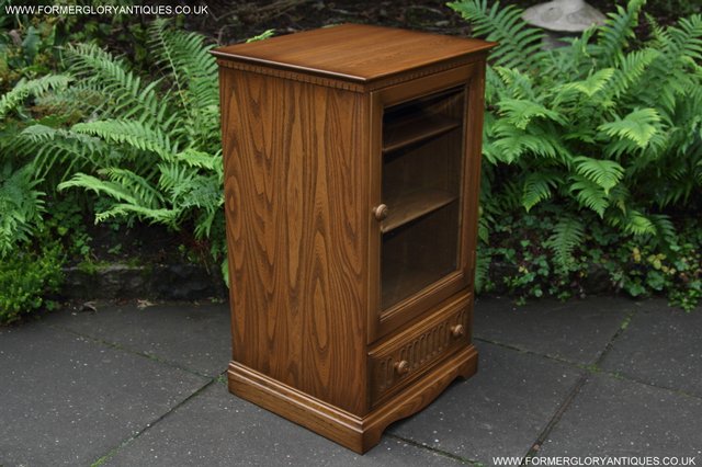 Image 30 of ERCOL GOLDEN DAWN HI FI MUSIC DVD CD CABINET STAND TABLE