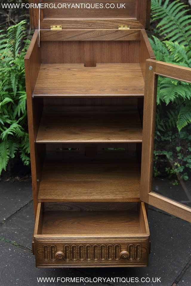 Image 32 of ERCOL GOLDEN DAWN HI FI MUSIC DVD CD CABINET STAND TABLE