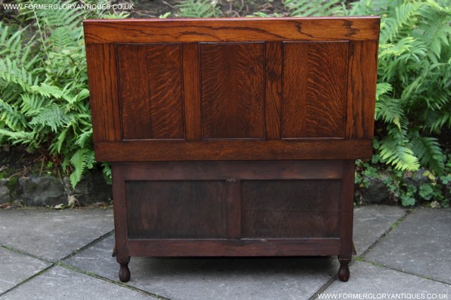 Image 2 of OAK MONKS BENCH SETTLE HALL SEAT TABLE PEW BLANKET CHEST