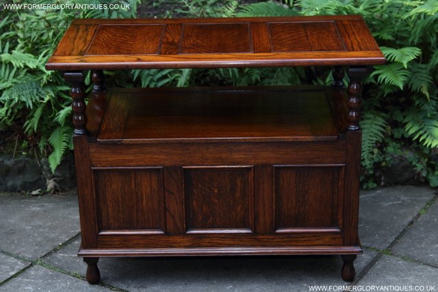 Image 9 of OAK MONKS BENCH SETTLE HALL SEAT TABLE PEW BLANKET CHEST