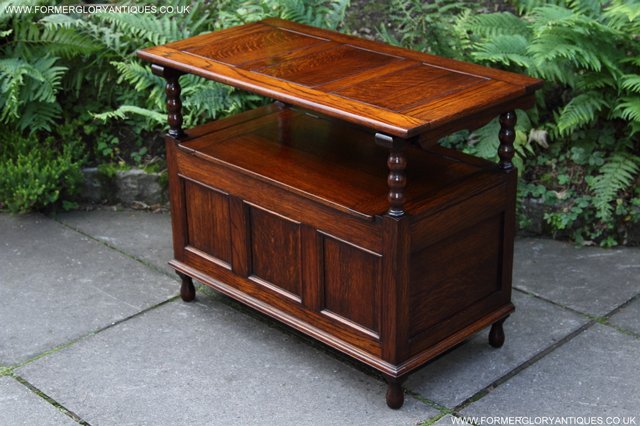 Image 23 of OAK MONKS BENCH SETTLE HALL SEAT TABLE PEW BLANKET CHEST
