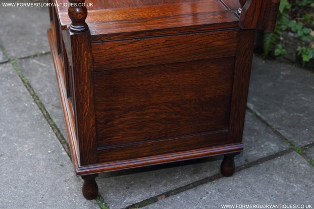 Image 25 of OAK MONKS BENCH SETTLE HALL SEAT TABLE PEW BLANKET CHEST