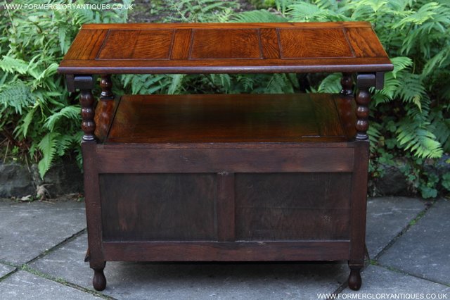 Image 32 of OAK MONKS BENCH SETTLE HALL SEAT TABLE PEW BLANKET CHEST