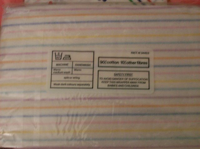 Preview of the first image of Flannelette Candy-stripe Pillowcase -New.