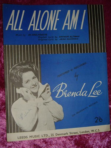 Preview of the first image of Brenda Lee Sheet Music '' All Alone Am  I '''.