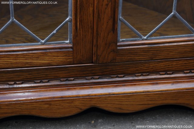 Image 11 of OLD CHARM STYLE OAK CORNER DISPLAY CABINET LAMP PHONE TABLE