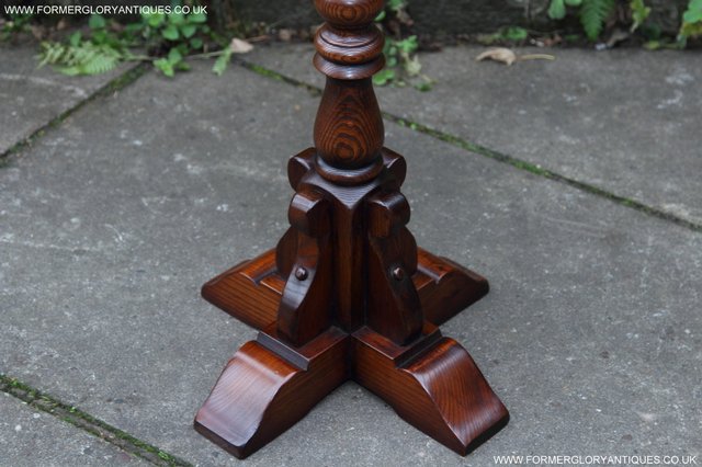 Image 8 of OLD CHARM TUDOR BROWN CARVED OAK PLANT STAND COFFEE TABLE