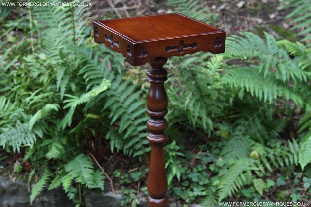 Image 14 of OLD CHARM TUDOR BROWN CARVED OAK PLANT STAND COFFEE TABLE