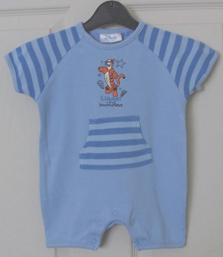 Preview of the first image of 3 GORGEOUS BOYS ROMPER SUITS, DISNEY, J CONRAN AGE 0-3M.
