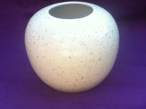 Preview of the first image of ATTRACTIVE GREY SPECKLED ROUND VASE.