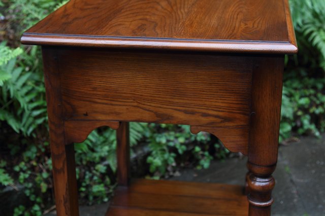 Image 2 of TITCHMARSH GOODWIN STYLE OAK HALL LAMP PHONE TABLE SIDEBOARD