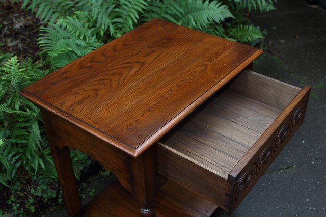 Image 4 of TITCHMARSH GOODWIN STYLE OAK HALL LAMP PHONE TABLE SIDEBOARD
