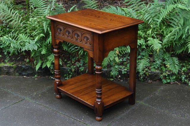 Image 5 of TITCHMARSH GOODWIN STYLE OAK HALL LAMP PHONE TABLE SIDEBOARD