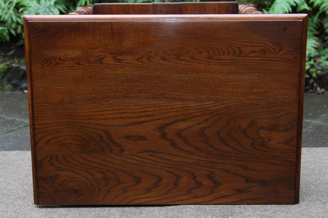 Image 12 of TITCHMARSH GOODWIN STYLE OAK HALL LAMP PHONE TABLE SIDEBOARD