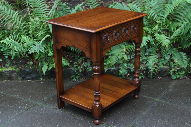 Image 13 of TITCHMARSH GOODWIN STYLE OAK HALL LAMP PHONE TABLE SIDEBOARD