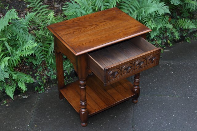 Image 18 of TITCHMARSH GOODWIN STYLE OAK HALL LAMP PHONE TABLE SIDEBOARD