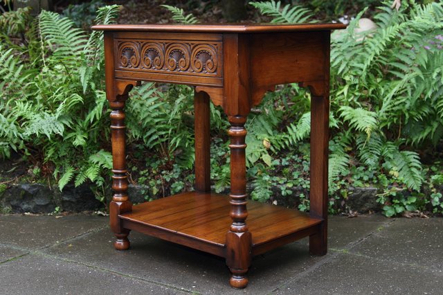 Image 23 of TITCHMARSH GOODWIN STYLE OAK HALL LAMP PHONE TABLE SIDEBOARD