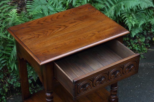 Image 30 of TITCHMARSH GOODWIN STYLE OAK HALL LAMP PHONE TABLE SIDEBOARD