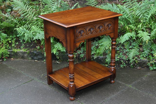 Image 38 of TITCHMARSH GOODWIN STYLE OAK HALL LAMP PHONE TABLE SIDEBOARD