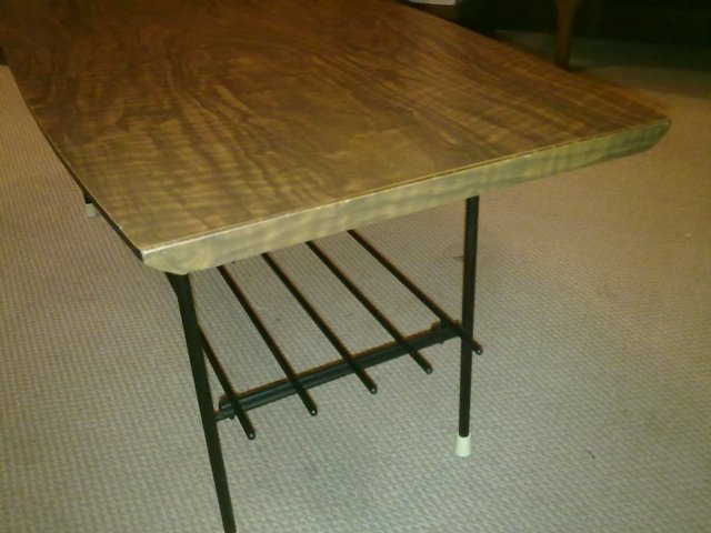 Image 4 of 60s Coffee table, rectangular shape, curved long edge